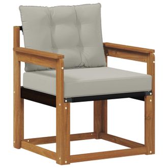 vidaXL Sof&aacute; De Exterior Madera De Acacia S&oacute;lida Gris Natural Y Claro Vidaxl