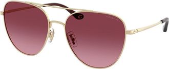 Coach HC7182 CBZ89 90058H Womens Sunglasses Gold Size 56