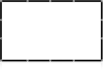 OEM Pantalla De Proyecci&oacute;n Plegable, Pantalla Port&aacute;til Antiarrugas Formato 16:9 Con Borde Negro, Camping, Cine En Casa, Blanca, 132 X 75 Cm
