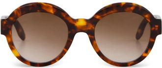 Emmanuelle Khanh Occhiali da sole tondi con effetto tartarugato - Marrone