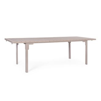 Konte Design Mesa extensible de jard&iacute;n color gris paloma con efecto madera