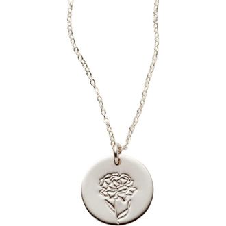 Made by Mary January Birth Flower Necklace in Silver at Nordstrom, Size Medium