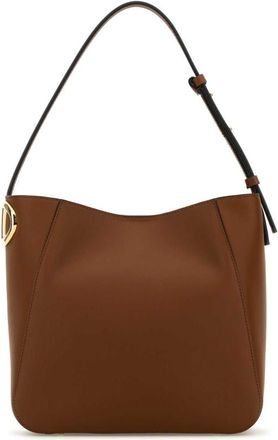 Valentino Garavani Brown Leather Vlogo Bucket Bag