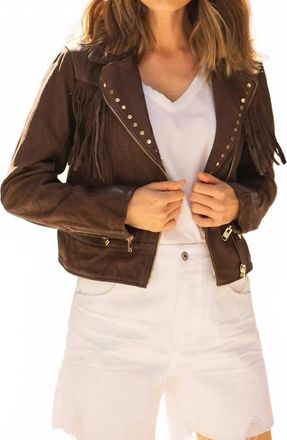 Mauritius Fanny Lambskin Jacket In Dark Brown