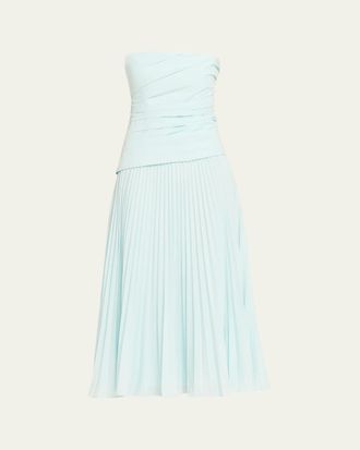 SIMKHAI Arie Strapless Pleated Maxi Dress