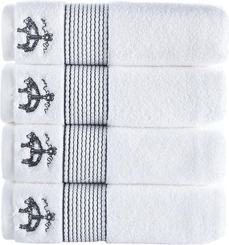 Brooks Brothers Rope Stripe Border 4Pc Hand Towels