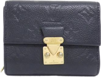 Louis Vuitton Black Leather Wallet (Tri-Fold) (Pre-Owned)