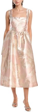 Anne Klein Open Back Square Neck A-Line Midi Dress