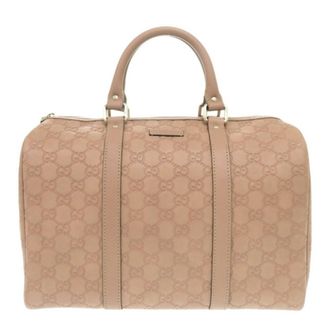Gucci Pink Leather Boston Bag (Pre-Owned)