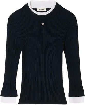 Sandro T-shirt a maniche lunghe - Blu