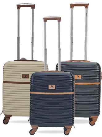 Infinity Leather Hardshell Cabin Robuuste ABS-bagagereistas met 4 wielen