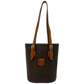 Celine Brown Leather Pvc Shoulder Bag Tote Bag (Pre-Owned)