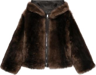 Suprema Reversible Hooded Shearling Jacket