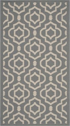 Safavieh Alfombra enrejado de polipropileno gris/beige, 122 x 170 cm