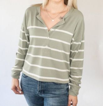 Thread & Supply Byron Stripe Top In Forest White