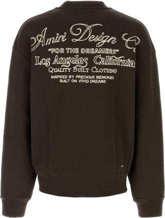 Amiri Mens Brown Cotton Sweatshirt Husk Exterior: Felpe Sweater
