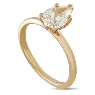 Luxury Bazaar 14K Yellow Gold 1.12ct Diamond Solitaire Engagement Ring MF14-080526