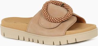 Gabor Womens Everly Womens Mule Sandals - Sand Sde - Size: 3.5