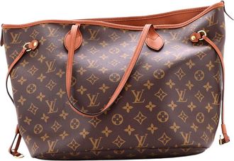 Louis Vuitton Brown Monogram Canvas & Leather Neverfull Inside Out Mm (Authentic Pre-Loved)