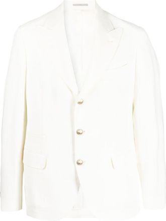 Brunello Cucinelli single-breasted linen blazer - men - Linen/Flax/Cupro - 50 - Neutrals