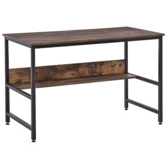 HOMCOM Computer Desk with Shelves - Brown | TJ Hughes