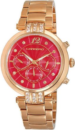 Torino Carrero Adelina GMT Quartz Red Dial Ladies Watch CL1R03RDJ