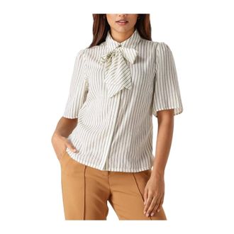 Aaiko Dames Blouses Veronne Stripe Tie Pes 351 - Dames - Blouses & Shirts - Wit - Maat: L Linnen