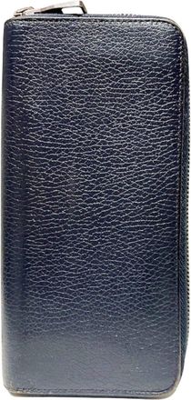 Louis Vuitton Blue Taiga Leather Leather Long Wallet (Bi-Fold) (Pre-Owned)