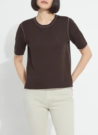 Lyss&eacute; Odessa Reversible Knit Short Sleeve Tee