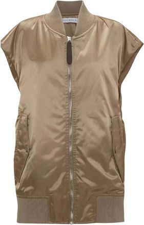J.W.Anderson Mouwloze Bomberjas - Dames - Bodywarmers - Beige - S - Jassen