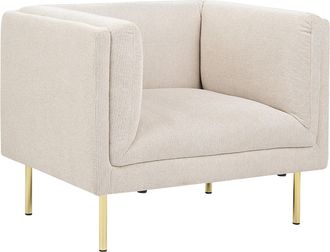 Beliani Beliani - Sill&oacute;n Moderno Tapizado Con Reposabrazos De Tela Beige Moen