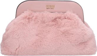 Guess Nepleer en nepbont tas - Dames - Clutches - Roze - ONE Size - Leer - Tassen