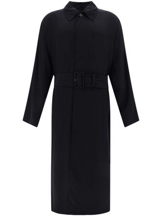 Balenciaga belted maxi trench coat - Black