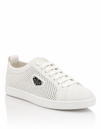 Philipp Plein Perforated Suede Low-Top Sneakers