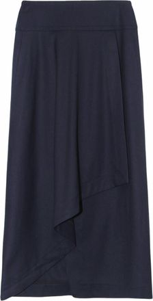 Odeeh Womens Wool Flannel Midi Skirt In Midnight
