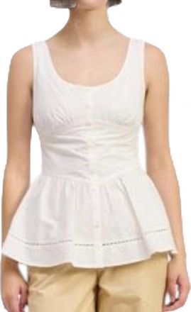 En Saison Brittany Peplum Top In White