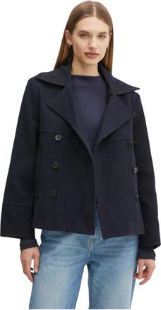 The Kooples Dubbele rij knopen jas - Dames - Blazers - Blauw - XL - Wol - Jassen