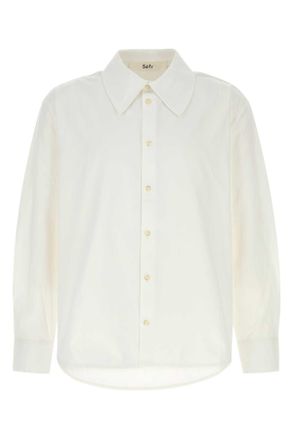 S&eacute;fr White Poplin Trino Shirt