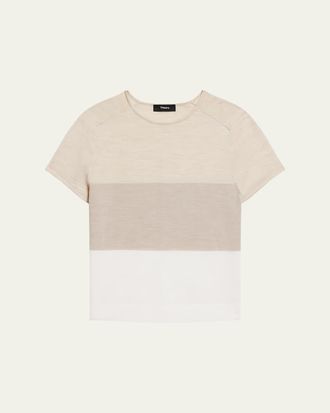 Theory Color Block Crewneck Tee