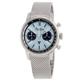 Breitling Top Time Chronograph Automatic Chronometer Blue Dial Mens Watch AB01764A1C1A1