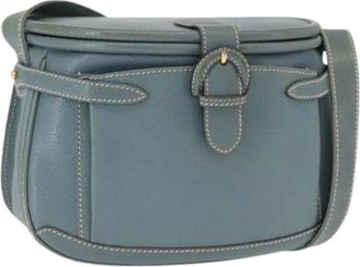 Gucci Pre-owned Cross Body Bags, female, Blue, Size: ONE SIZE Pre-owned Vintage Leather Cross Body Bag