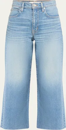 Slvrlake Denim Grace Wide Ankle Jeans with Raw Hem
