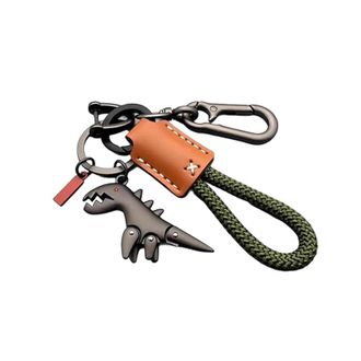 Generic Weseecase Keychain, Dinoclip Keychain, Aluminum Alloy Dinosaur Charm Paired with a Hand-Woven Bracelet, Keys Accessories for Women Men (07)