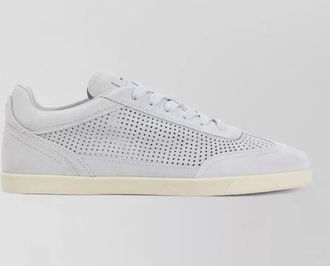 Kiton sneakers flat sole perforated design round toe