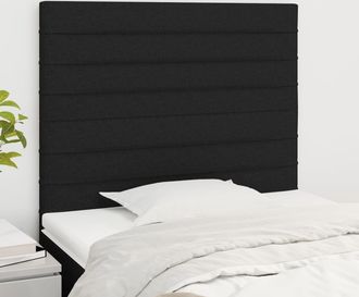 vidaXL Cabeceros 2 Unidades De Tela Negro 100x5x78/88 Cm Vidaxl