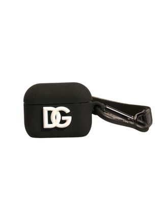 Dolce & Gabbana Black Silicone Rubber Logo Embossed Airpods Case Accessory