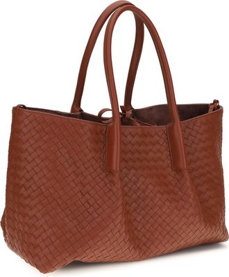 Bottega Veneta Womens Tote Bag Pinacoteca Rust-Deep Maho-Mb Calf Leather Shoulder Rust/deep