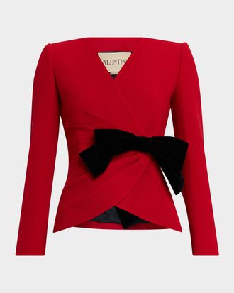 Valentino Garavani Bow Wrap Blazer Jacket