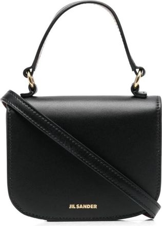 Jil Sander Luxe Halo Mini Kalfsleren Tas - Dames - Handtassen - Zwart - ONE Size - Tassen