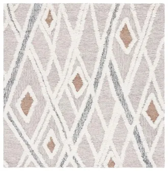 Safavieh Alfombra lana/algod&oacute;n gris/marfil 183 x 183 cm